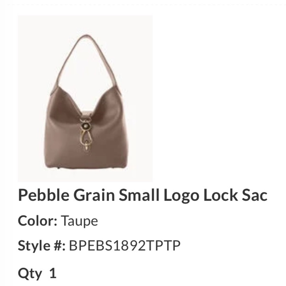 NEW-Dooney & Bourke Pebble Leather Lock Sack-Taupe - Picture 6 of 11